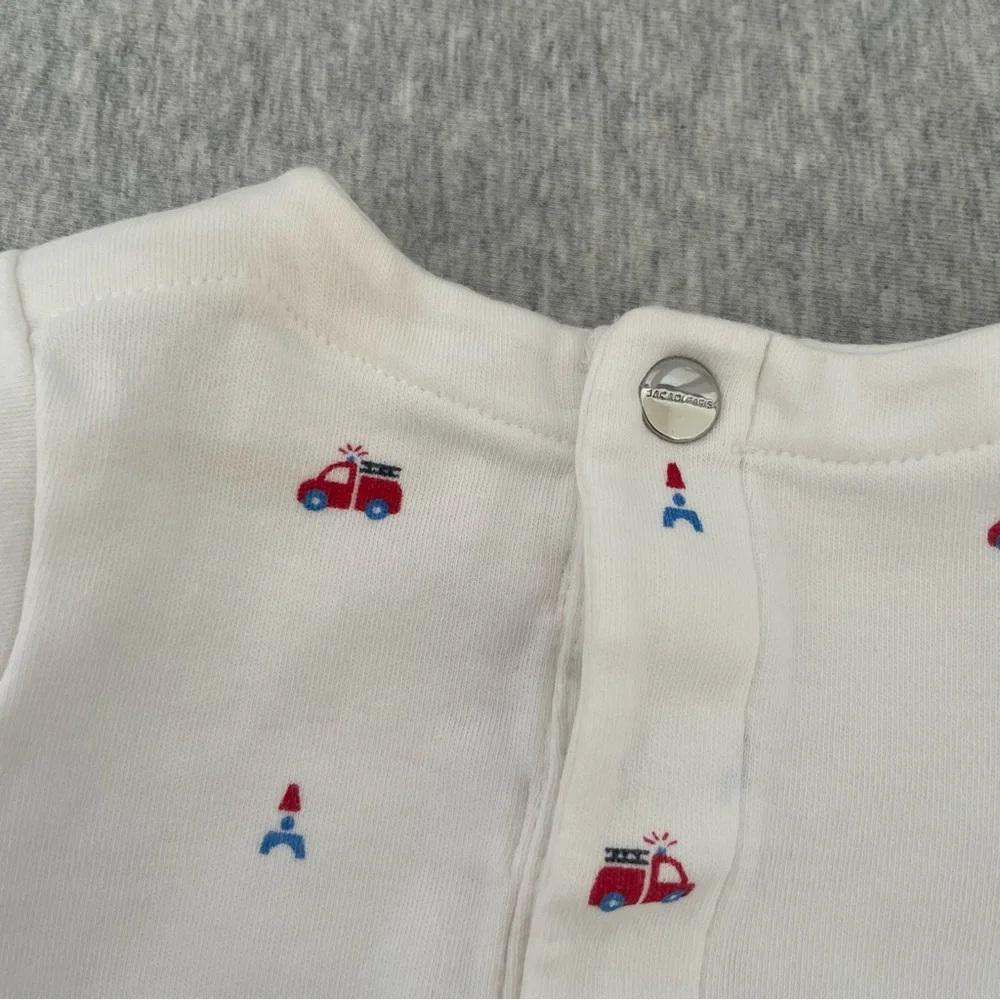 Jacadi White Short Sleeve Bodysuit 0-3 Months - Picture 4 of 4